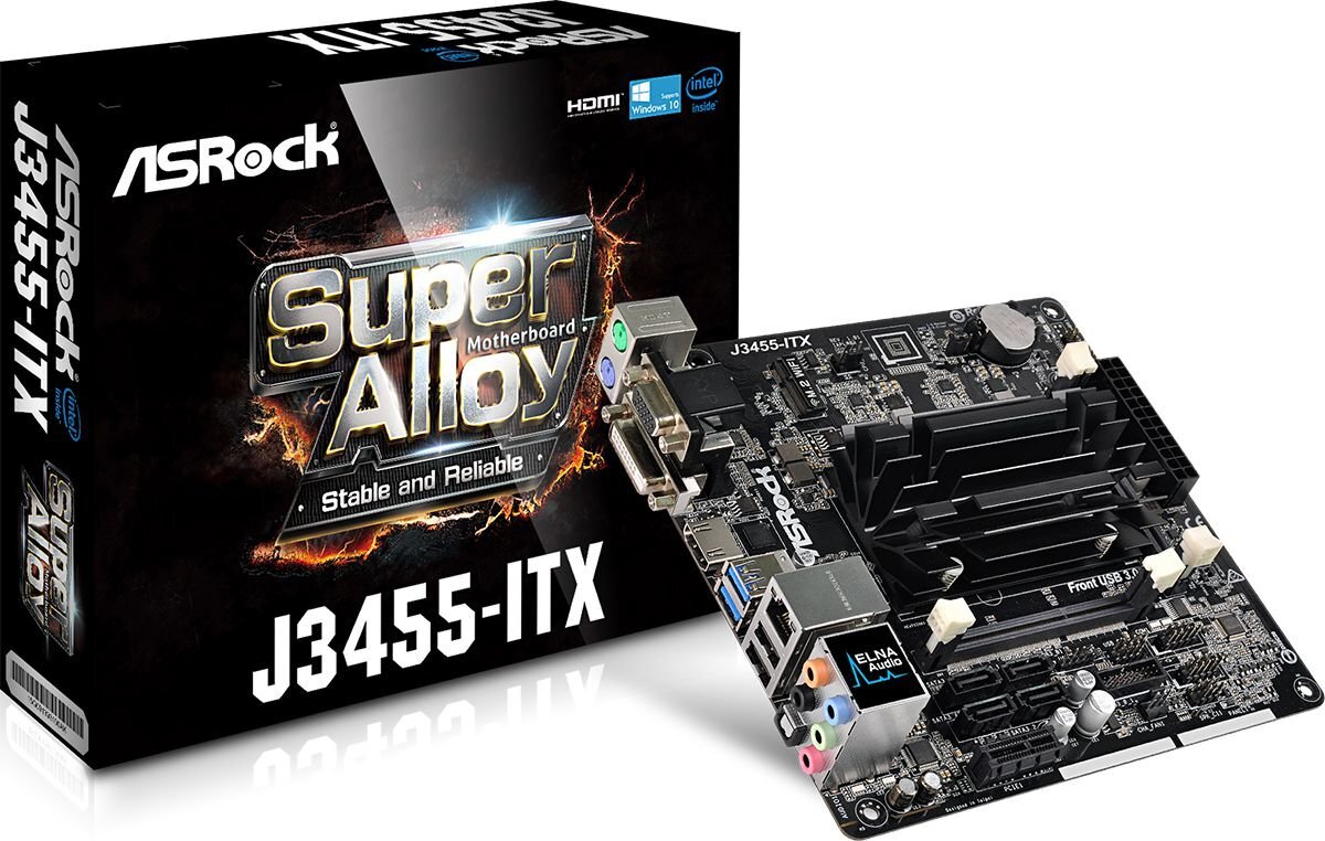 ASRock J3455-ITX kaina ir informacija | Pagrindinės plokštės | pigu.lt