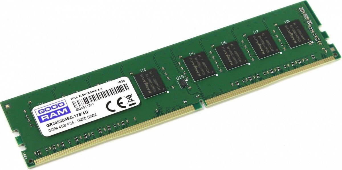 GoodRam DDR4, 4GB, 2400MHz, CL17 (GR2400D464L17S/4G) цена и информация | Operatyvioji atmintis (RAM) | pigu.lt