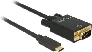 Delock 85262 USB C į VGA 2m. kaina ir informacija | Kabeliai ir laidai | pigu.lt