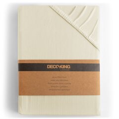 DecoKing jersey Amber Beige простынь с резинкой, 180x200 см цена и информация | Простыни | pigu.lt