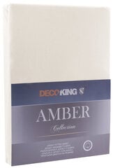 DecoKing jersey Amber Beige paklodė su guma čiužiniui, 120x200 cm kaina ir informacija | Paklodės | pigu.lt