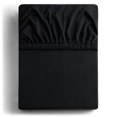 DecoKing jersey Amber Black paklodė su guma čiužiniui, 180x200 arba 200x200 cm kaina ir informacija | Paklodės | pigu.lt