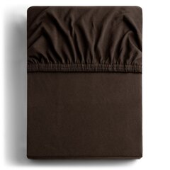 DecoKing jersey Amber Chocolate paklodė su guma čiužiniui, 180x200 arba 200x200 cm kaina ir informacija | Paklodės | pigu.lt