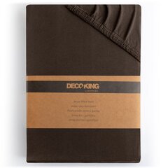 DecoKing jersey Amber Chocolate paklodė su guma čiužiniui, 240x200 cm kaina ir informacija | Paklodės | pigu.lt