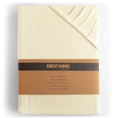 DecoKing jersey Amber Cream paklodė su guma čiužiniui, 180x200 arba 200x200 cm kaina ir informacija | Paklodės | pigu.lt