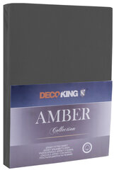 DecoKing jersey Amber Dimgray paklodė su guma čiužiniui, 180x200 arba 200x200 cm kaina ir informacija | Paklodės | pigu.lt