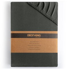 DecoKing jersey Amber Dimgray paklodė su guma čiužiniui, 140x200 cm kaina ir informacija | Paklodės | pigu.lt