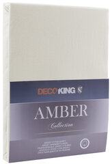 DecoKing jersey Amber Ecru paklodė su guma čiužiniui, 120x200 cm kaina ir informacija | Paklodės | pigu.lt