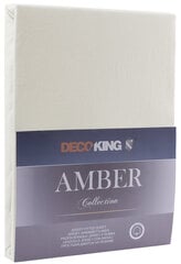DecoKing jersey Amber Ecru paklodė su guma čiužiniui, 240x200 cm kaina ir informacija | Paklodės | pigu.lt