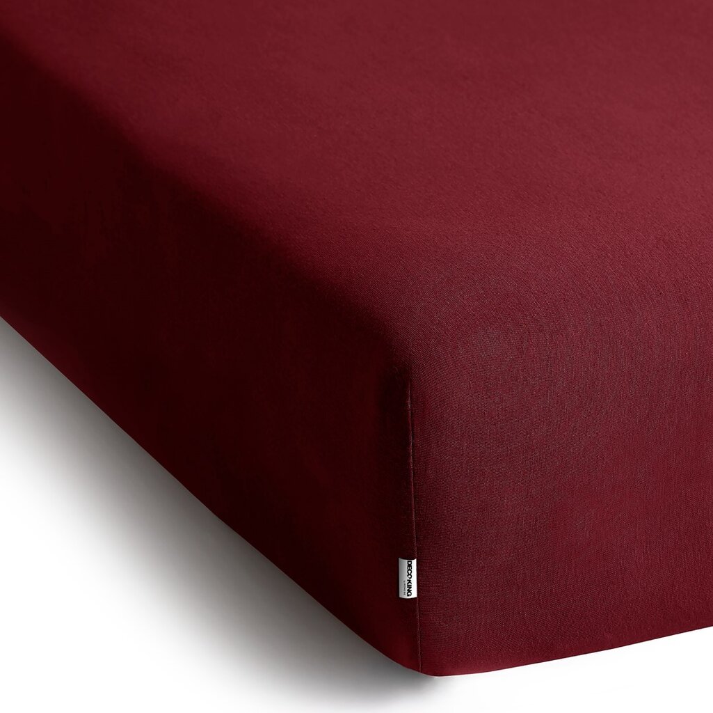 DecoKing jersey Amber Maroon paklodė su guma čiužiniui, 200x220 cm kaina ir informacija | Paklodės | pigu.lt