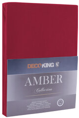 DecoKing jersey Amber Maroon paklodė su guma čiužiniui, 200x220 cm kaina ir informacija | Paklodės | pigu.lt