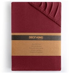 DecoKing jersey Amber Maroon paklodė su guma čiužiniui, 180x200 arba 200x200 cm kaina ir informacija | Paklodės | pigu.lt