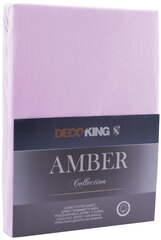 DecoKing jersey Amber Lilac paklodė su guma čiužiniui, 200x220 cm kaina ir informacija | Paklodės | pigu.lt