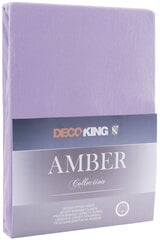 DecoKing jersey Amber Violet paklodė su guma čiužiniui, 180x200 arba 200x200 cm kaina ir informacija | Paklodės | pigu.lt