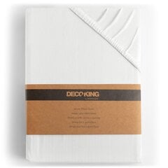 DecoKing jersey Amber White paklodė su guma čiužiniui, 200x200 cm kaina ir informacija | Paklodės | pigu.lt