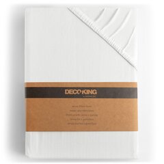 DecoKing jersey Amber White простынь с резинкой, 240x200 см цена и информация | Простыни | pigu.lt