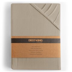 DecoKing jersey Amber Cappuccino paklodė su guma čiužiniui, 180x200 arba 200x200 cm kaina ir informacija | Paklodės | pigu.lt