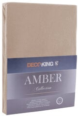DecoKing jersey Amber Cappuccino paklodė su guma čiužiniui, 160x200 cm kaina ir informacija | Paklodės | pigu.lt