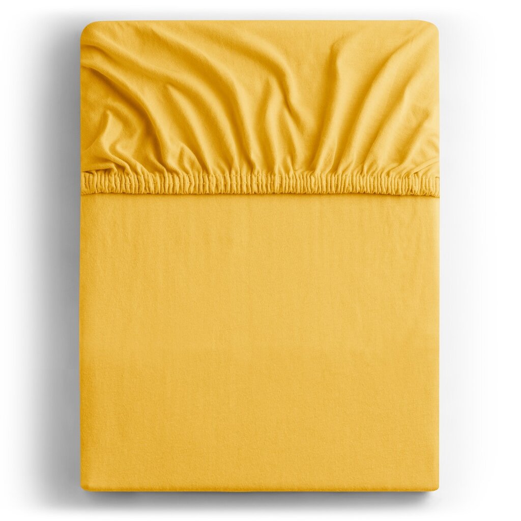 DecoKing jersey Amber Orange paklodė su guma čiužiniui, 120x200 cm цена и информация | Paklodės | pigu.lt