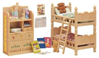 Žaisliniai vaikų miegamojo baldai Sylvanian Families цена и информация | Žaislai mergaitėms | pigu.lt