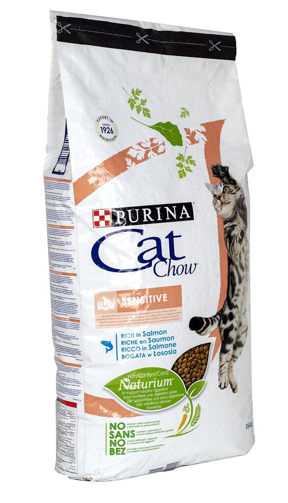 Purina Cat Chow Sensitive, 15 kg kaina ir informacija | Sausas maistas katėms | pigu.lt