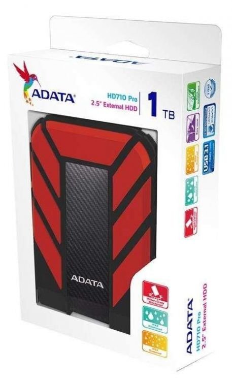 Adata HD710 Pro 2.5'' 1TB USB3.1 Raudonas kaina ir informacija | Išoriniai kietieji diskai (SSD, HDD) | pigu.lt