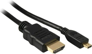 Kabelis Blackmoon (31941) HDMI / MICRO HDMI 1.5M GOLD HIGH SPEED V1.4 kaina ir informacija | Kabeliai ir laidai | pigu.lt