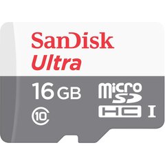 Карта памяти SANDISK 16GB Ultra Android microSDHC 80MB/s Class 10 цена и информация | Карты памяти для телефонов | pigu.lt