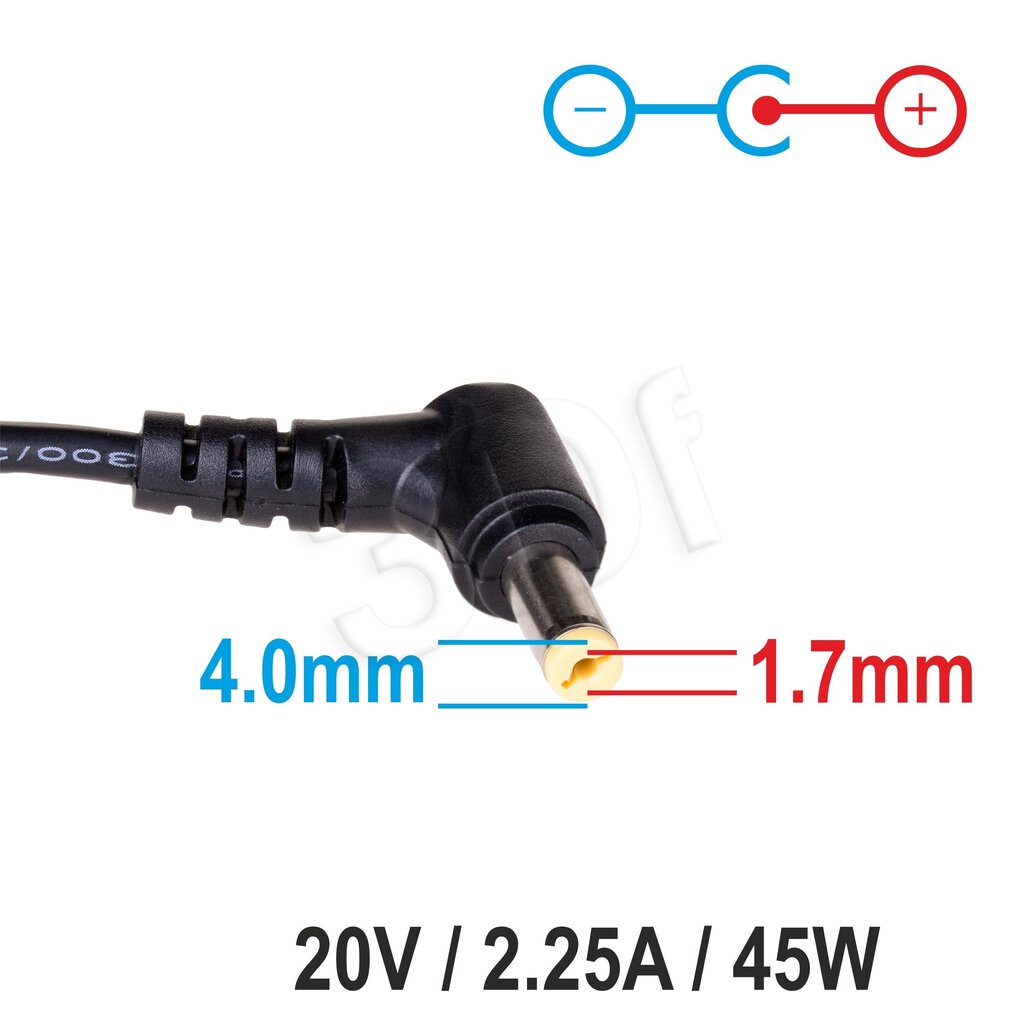 Akyga 20V, 2.25A, 45W цена и информация | Įkrovikliai nešiojamiems kompiuteriams | pigu.lt