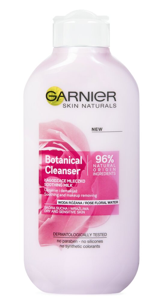 Valomasis veido pienelis su rožių vandeniu Garnier Skin Naturals 200 ml kaina ir informacija | Veido prausikliai, valikliai | pigu.lt