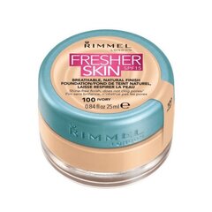 Makiažo pagrindas Rimmel Fresher Skin 25 ml, 100 Ivory kaina ir informacija | Makiažo pagrindai, pudros | pigu.lt