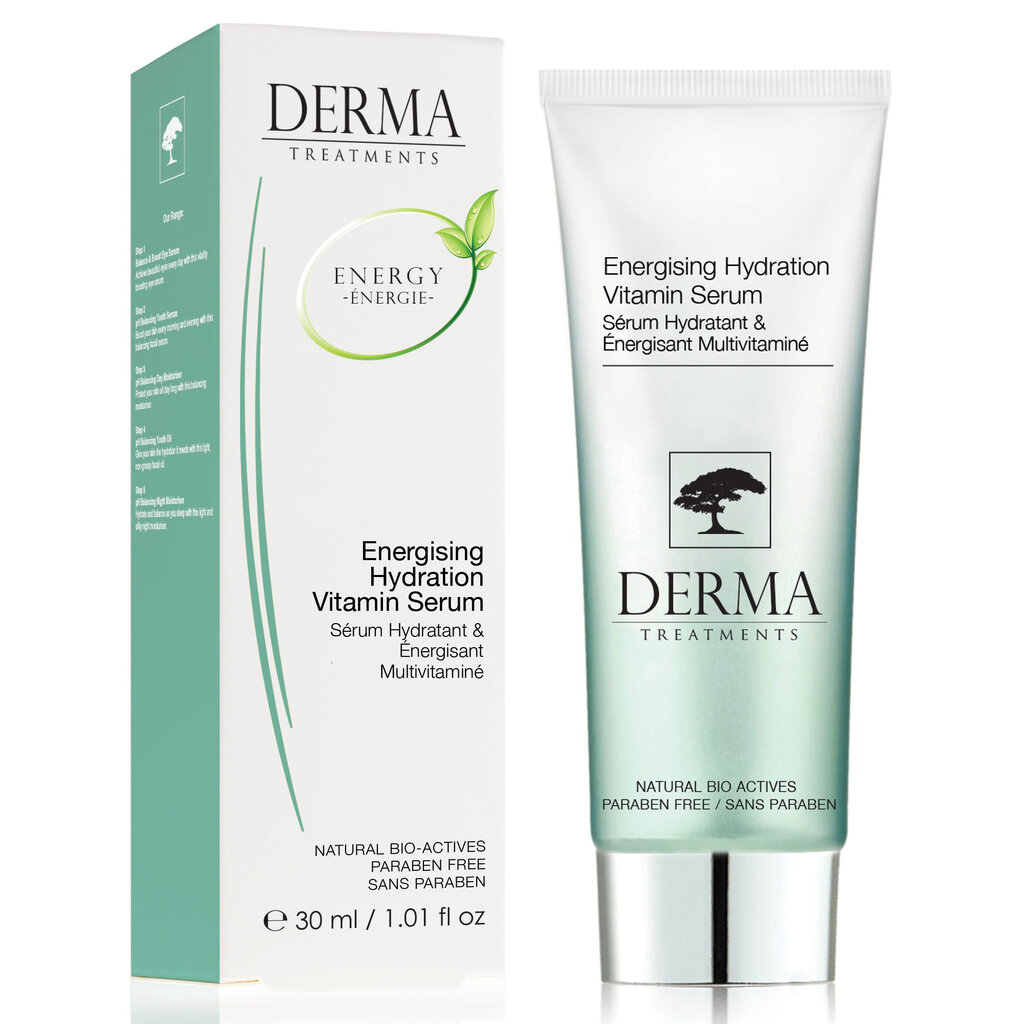 Vitaminais papildytas drėkinamasis veido serumas Derma Treatments Energising Hydration Vitamin, 30 ml цена и информация | Veido kremai | pigu.lt