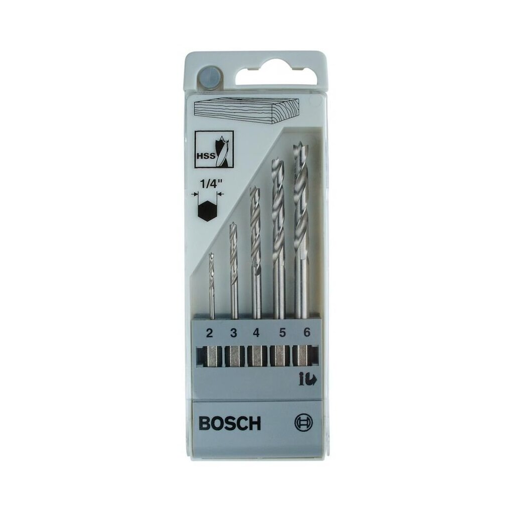 Grąžtų rinkinys medienai Bosch, 5vnt. kaina ir informacija | Mechaniniai įrankiai | pigu.lt