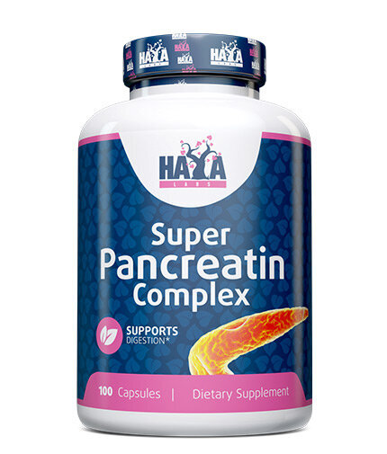 Haya Labs Super Pancreatin Enzymes 100 kaps. цена и информация | Vitaminai | pigu.lt