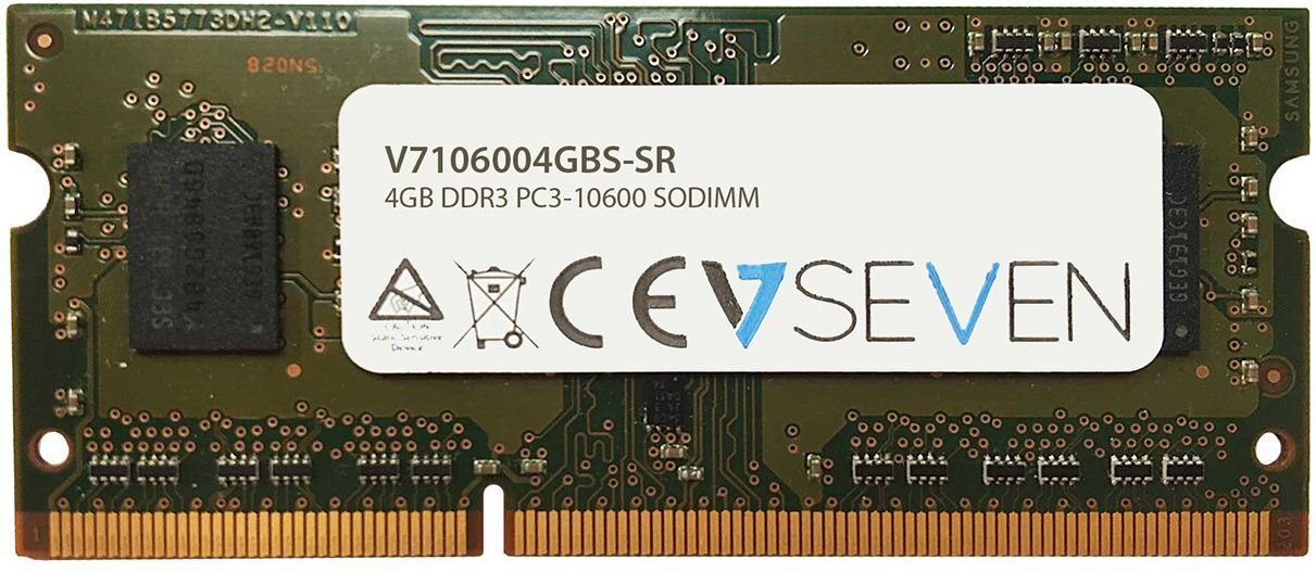 V7 DDR3 SODIMM 4GB 1333MHz CL9 V7106004GBS-SR kaina ir informacija | Operatyvioji atmintis (RAM) | pigu.lt