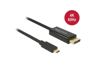 Delock 85255, USB-C/DP, 1 m kaina ir informacija | Kabeliai ir laidai | pigu.lt