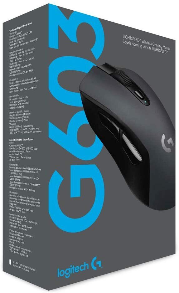 Logitech G603, juoda kaina ir informacija | Pelės | pigu.lt