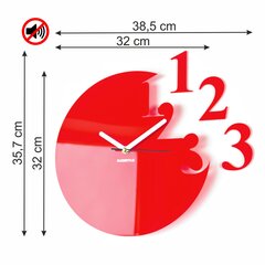 Настенные часы, красные цена и информация | Часы | pigu.lt