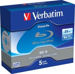 Verbatim DataLife Bluray - BD-R x 5 - 25 GB, 6x įrašymo greitis kaina ir informacija | Vinilinės plokštelės, CD, DVD | pigu.lt
