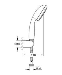 Комплект для душа Grohe Vitalio Start 1, хромовый цена и информация | Душевые комплекты и панели | pigu.lt