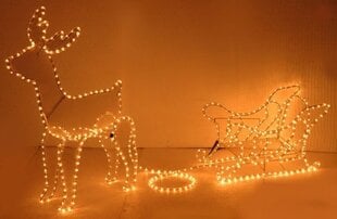 Световая декорация "Oлень с санями", 504 LED цена и информация | Рождественские украшения | pigu.lt