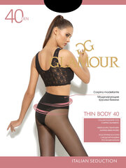 Pėdkelnės moterims Glamour Thin Body 40 DEN, pilkos spalvos kaina ir informacija | Pėdkelnės | pigu.lt