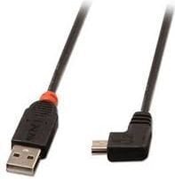CABLE USB2 A TO MINI-B 0.5M/90 DEGREE 31970 LINDY kaina ir informacija | Laidai telefonams | pigu.lt