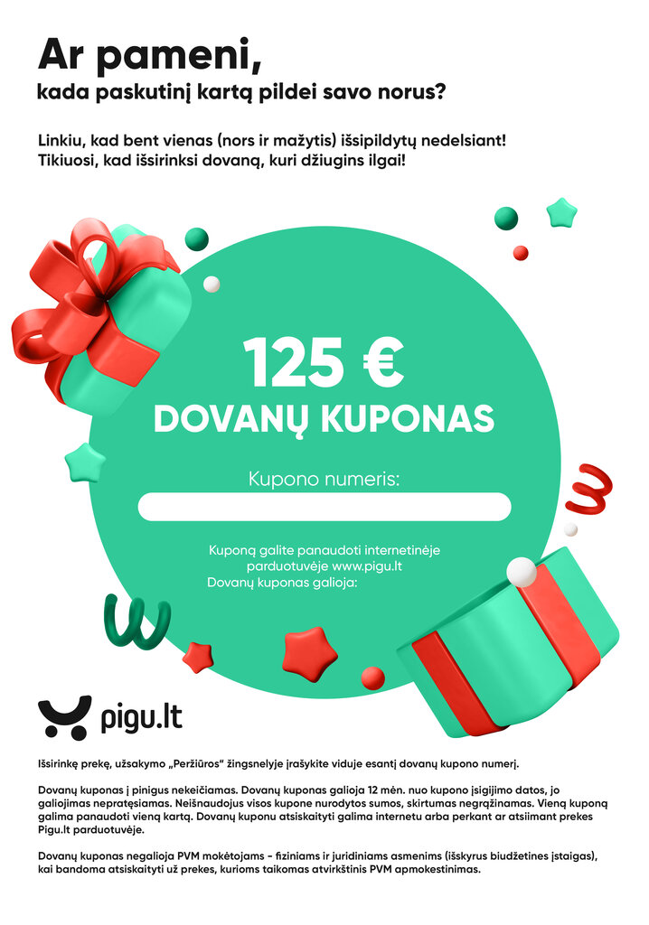 El. Dovanų kuponas, € 125 цена и информация | Pigu.lt dovanų kuponai | pigu.lt