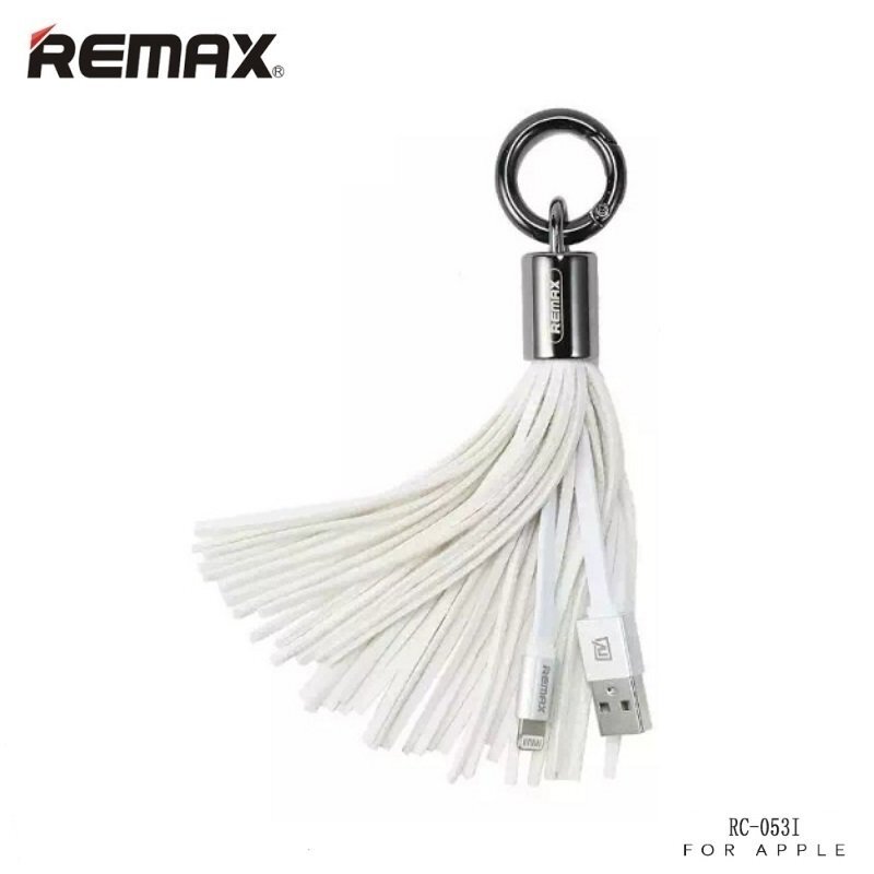 Remax RC-053i dizaino raktų pakabukas su Apple Lightning duomenų ir įkrovimo kabeliu (MD818) baltas kaina ir informacija | Raktų pakabukai | pigu.lt