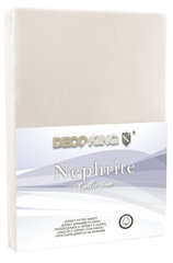 DecoKing Jersey Nephrite Beige Collection paklodė su guma čiužiniui , 160x200 cm kaina ir informacija | Paklodės | pigu.lt