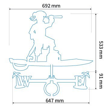 Vėjarodė Piratas kaina ir informacija | Sodo dekoracijos | pigu.lt