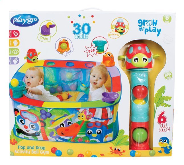 Žaidimų maniežas su kamuoliukais Playgro Pop And Drop, 0186366 kaina ir informacija | Žaislai kūdikiams | pigu.lt