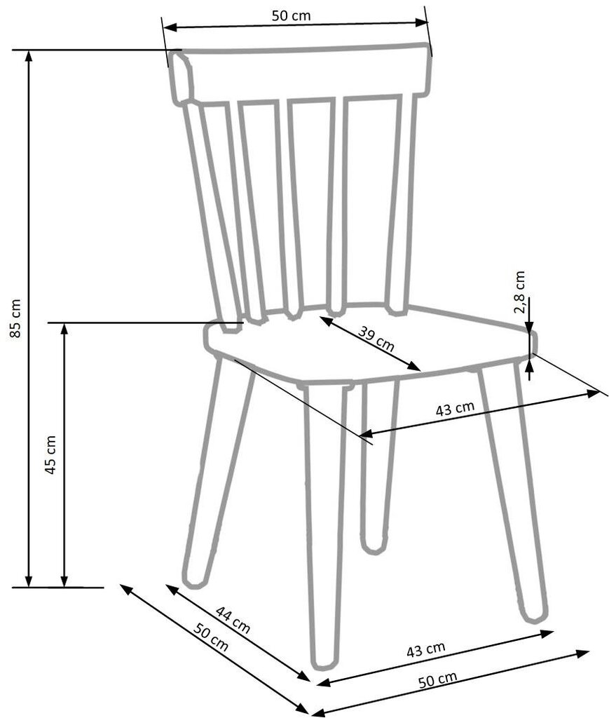 4-ių kėdžių komplektas Halmar Barkley, baltas kaina ir informacija | Virtuvės ir valgomojo kėdės | pigu.lt