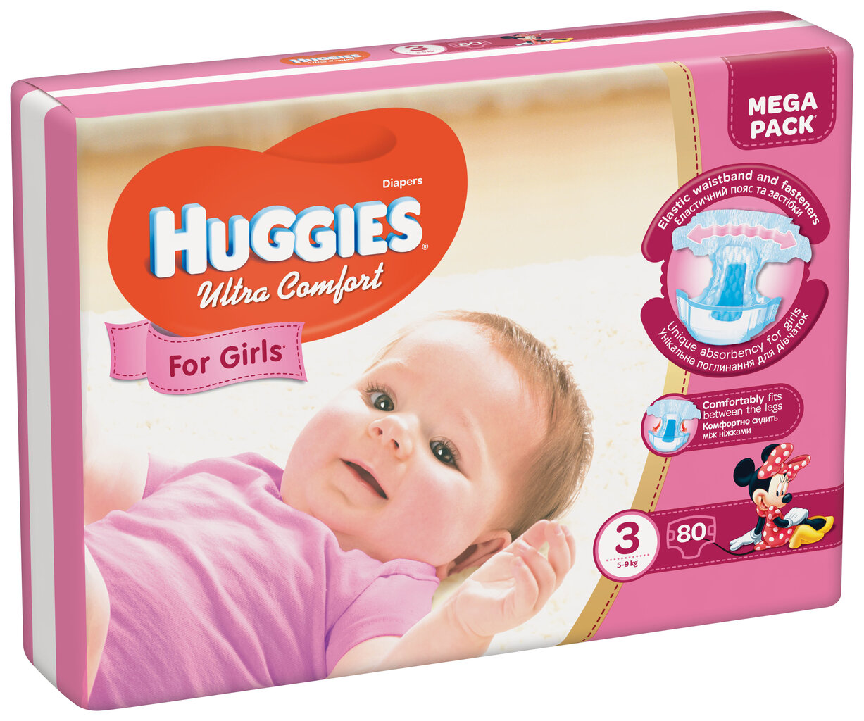 Sauskelnės HUGGIES Ultra Comfort Girls, 3 dydis, 80 vnt. kaina ir informacija | Sauskelnės | pigu.lt